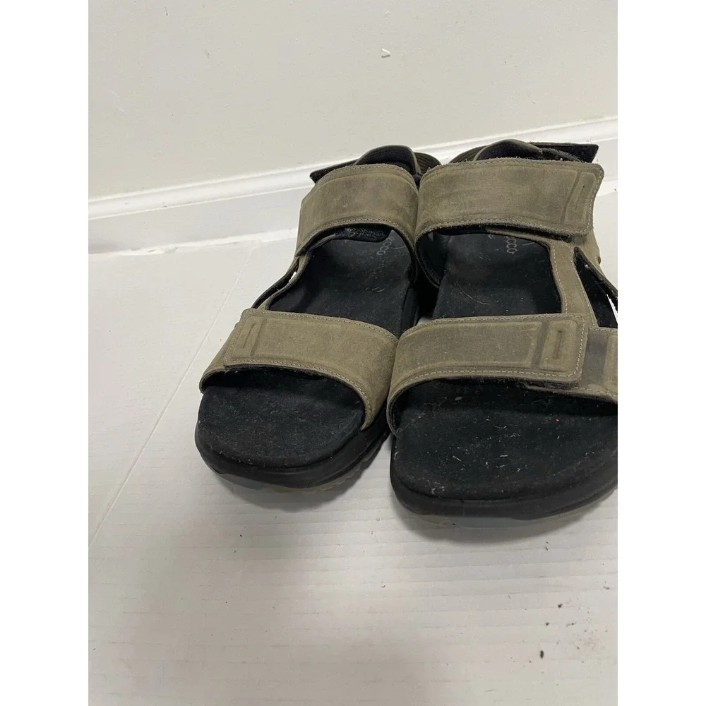 ECCO X-Trinsic Mens Size 12  Olive Green Leather Sport Flat Sandal Camo Soles